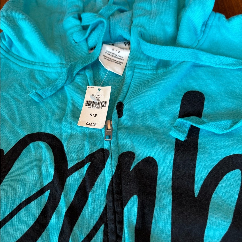 PINK Victoria's Secret Hoodie - Teal and Black - Picture 2 of 3